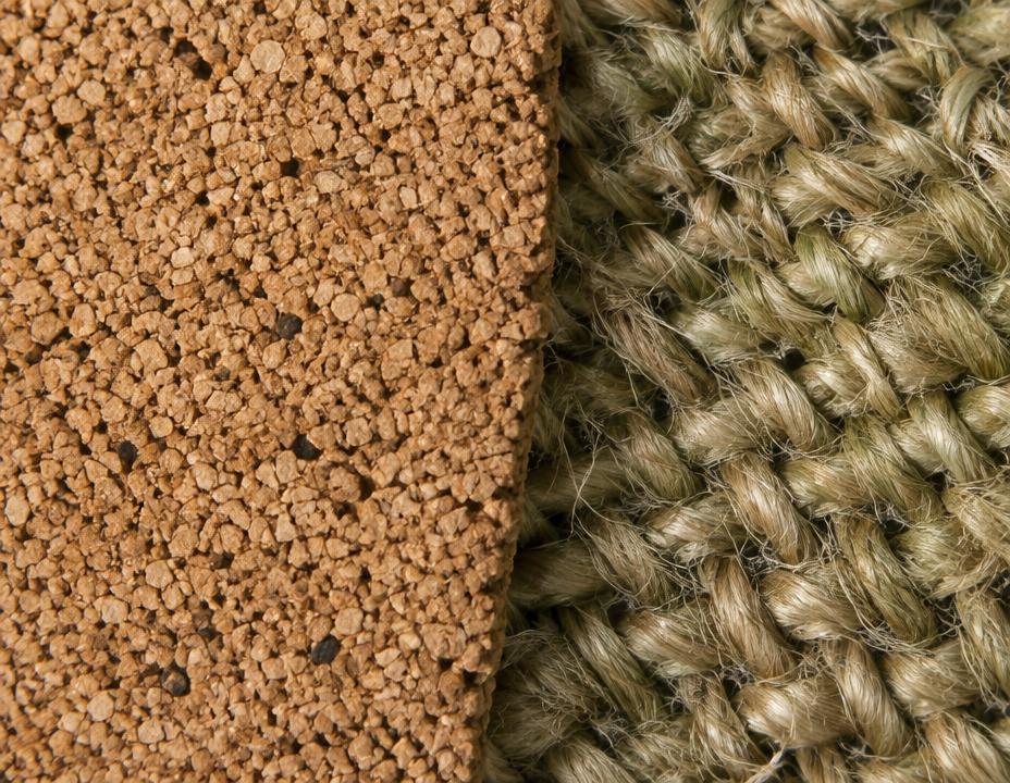 Cork and natural fibre materials